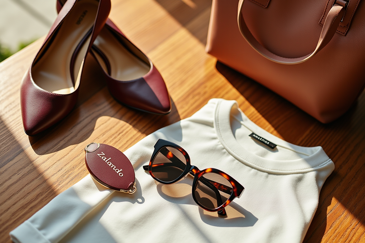 Accessoires de mode Zalando Privé sur table ensoleillée