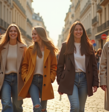 Marque de vêtements préférée des Français : quels sont leurs choix ? Groupe de jeunes parisiens en vêtements de marques françaises