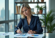 Marque la plus riche du monde : classement et secrets en 2025 Femme d'affaires confiante en tailleur navy dans un bureau moderne