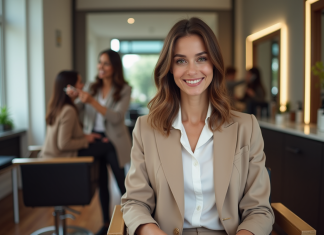 Coiffeur expert : où trouver sa coupe de cheveux idéale ? Femme élégante en salon de coiffure moderne et accueillant
