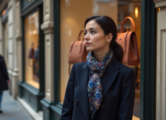 Marque de luxe la plus vendue : Top 5 des marques de luxe les plus populaires en 2025 Femme élégante regardant une vitrine de sacs de luxe à Paris