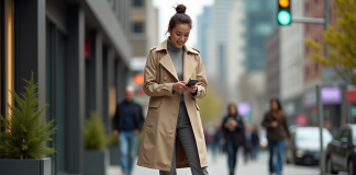 Jeune femme mode décontractée dans la rue
