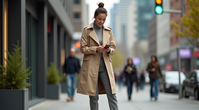 Jeune femme mode décontractée dans la rue