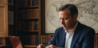 Homme d'âge moyen plaçant une montre vintage dans une boîte en velours